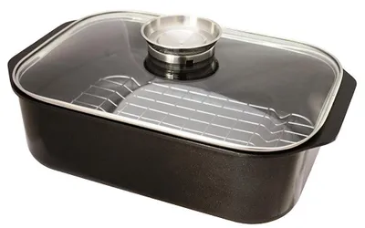 Image de Faitout induction - Aluminium coulé - Revêtement antiadhésif - 40 x 26 cm - Noir