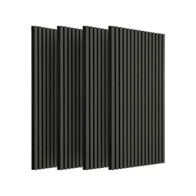 Produktbild von IZODEKOR Akustikpaneele 120x60 cm Dunkelholz 4er Set (2,88m²) – MDF Holz Lamellenwand mit Akustikfilz, schalldämmend, für Wohnzimmer, Büro & TV-Wand