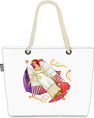 Produktbild von VOID Horoskop Astrologie Jungfrau Strandtasche Shopper 58x38x16cm 23L XXL Einkaufstasche Tasche Reisetasche Beach Bag