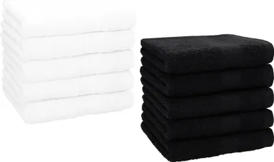 Produktbild von Betz 10 Stück Seiftücher 30x30 cm PREMIUM 100% Baumwolle  Farbe: schwarz und weiß