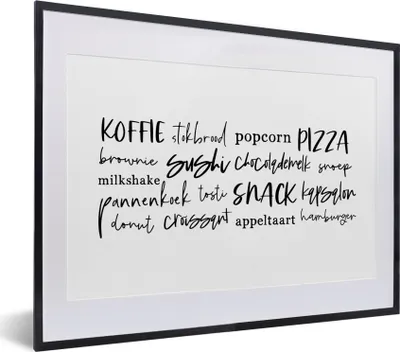 Produktbild von MuchoWow® Gerahmtes Poster Küche - Lebensmittel 40x30 cm - Poster mit Schwarzem Bilderrahmen Wandposter Rahmen Foto Bilder - Bilderrahmen - Poster im Rahmen