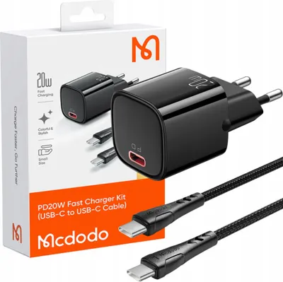 Immagine prodotto di Mcdodo Caricabatteria rapido da rete Alimentatore per iPhone Tipo C USB-C 20 W Cavo