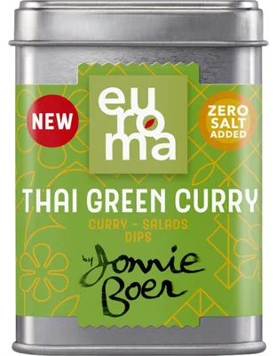 Obrázek produktu pro Směs koření Euroma Thai Green Curry od Jonnieho Boera, 43 g – aromatická a autentická