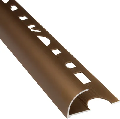 Produktbild von Alu Viertelkreis Profil Fliesenschiene eloxiert gold 2,7m 12mm matt