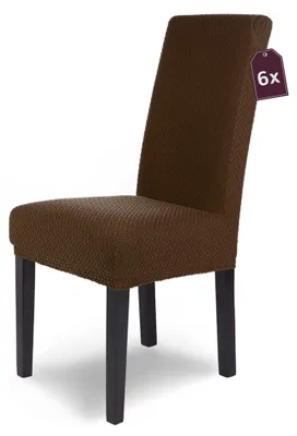 Stretch-Stuhlhussen Luna, 6er-Set, elastisch, Microfaser, 95% Polyester