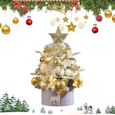 Zdjęcie produktu dla Sztuczna choinka z oświetleniem LED – dekoracja świąteczna do wnętrz, 45 cm