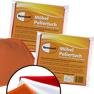 Produktbild von Renuwell Möbel Poliertuch Möbelpflege Baumwolltuch Spar-Set 2 × 4er Pack