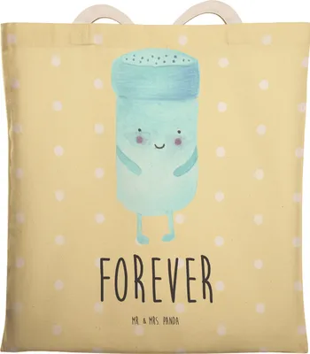 Produktbild von Mr. & Mrs. Panda Tote Bag Beste Freunde Salz - Gelb Pastell - Geschenk, Tasche, Fehlende Keywords, Tragetasche, shopping, Einkaufstasche, Beutel, Lustige Sprüche