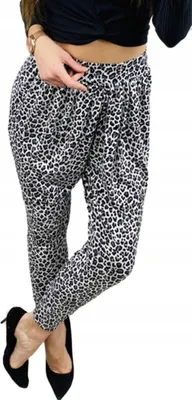 Produktbild von Damen Aladin-Hose Haremshose; Leo-Grau L/XL