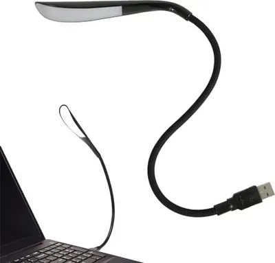 Zdjęcie produktu dla Lampa biurkowa USB, LED, regulacja jasności, mini lampka, do laptopa, możliwość regulacji światła, kolor czarny