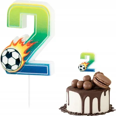 Obrázok produktu pre Futbalová narodeninová párty sviečka 2 číslice pre párty