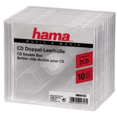 Produktbild von Hama 00044753, Schmuckschatulle, 2 Disks, Transparent, Polystyrene, 120 mm, 140 mm