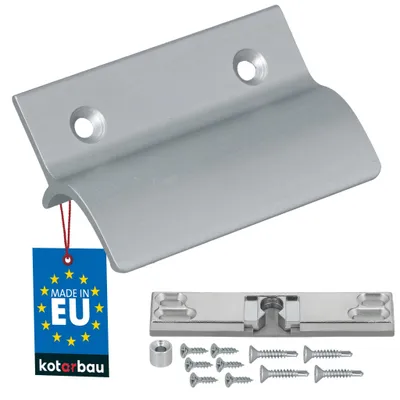 Productafbeelding van KOTARBAU® Balkondeurgreep Terrasdeurgreep met Balkondeur Snapper Zilver Deurgreep Balkon Terrasdeurgreep met Afstandhouder Aluminium