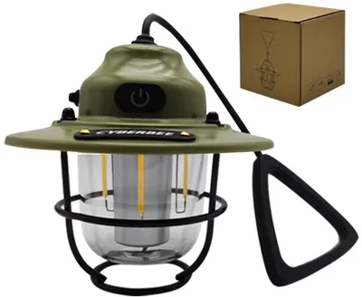 Produktbild von Minicee LED Campinglampe USB wiederaufladbar mit Haken IPX4 Grün