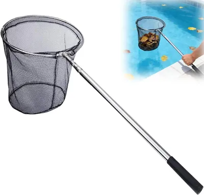 Immagine prodotto di Schepnet - Rete per stagni e piscine - Per la pulizia dell'acqua - Asta telescopica - 155 cm - Alluminio