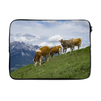 Produktbild von MuchoWow® Laptop Hülle 14 ZollKühe - Landschaft - Österreich Laptoptasche - Laptoptasche - Stoßsicher - Schutzhaube