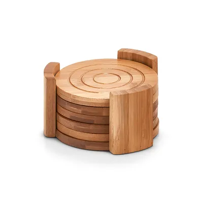 Obrázok produktu pre ZELLER Podložky pod sklo Bamboo Wood SET 6 ks Podložky pod nápoje Bamboo