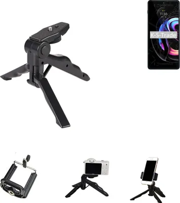 Produktbild von K-S-Trade Stativ Tisch-Ständer Dreibein Handy-Stativ Ständer kompatibel mit Motorola Edge 20 Pro Mini-Stativ Smartphone Tripod Handy-Stativ aus