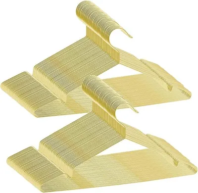 Produktbild von PolkaHome® Kleiderbügel aus Edelstahl, 80 Stück, Platzsparende Metall-Kleiderbügel, Rostbeständig, für Hemden, Kleider, Tops, 42 x 21