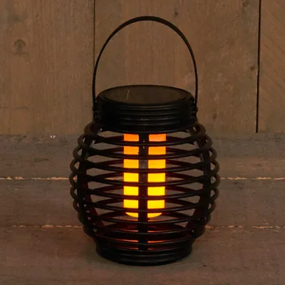 Produktbild von Anna's Collection Laterne - Solar - Gartenlicht - schwarz - mit Flammeneffekt - 15 cm