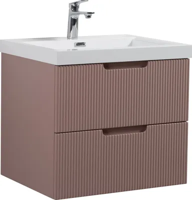 Image de Meuble de salle de bain Thermis 60 cm lavabo Rose – Meuble lavabo