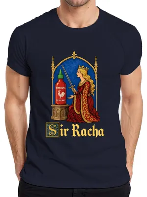 Produktbild von Sir Racha Sriracha Hot Sauce Königin Schwert Statement Sarkasmus Herren T-Shirt, Navy, S