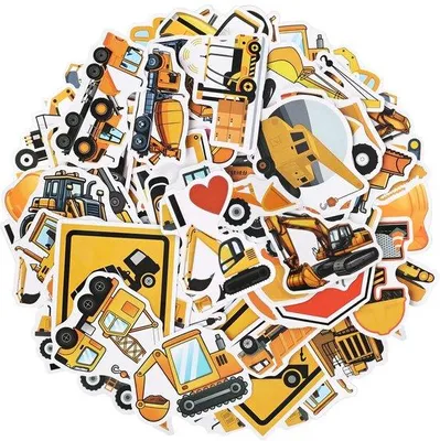 Produktbild von 55 Stück Bau-Sticker, LKW-Sticker, lustige Baufestartikel, Geburtstagsdekorationen für Kinder und Erwachsene, Wassermelonen-Sticker, Laptop-Sticker
