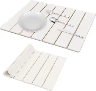 Produktbild von Antislip-Steinmat 40 × 30 cm, Opvouwbaar, Herbruikbaar, Wit