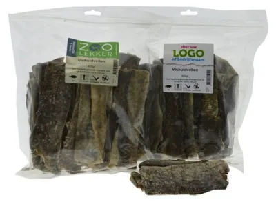 Productafbeelding van Zoolekker Vishuidvellen van kabeljauwhuid hondensnack | 100 g of 400 g 400 gram
