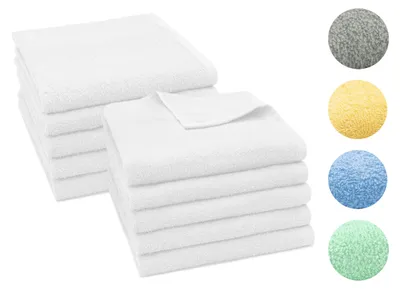 Produktbild von 10er Set Handtuch, 100% Baumwolle, 50x100 cm, weiß