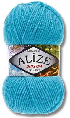 Zdjęcie produktu dla Alize 1x 100 g wełna Burcum Klasik, jednolita, szydełkowanie, dzierganie (turkusowa – 245)