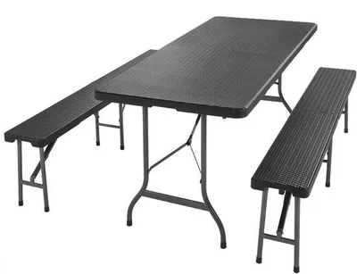 Productafbeelding van Inklapbare Biertafelset voor 8 Personen - Brede Tafel 180 cm met 2 Bierbanken - Perfect voor Camping en Picknick