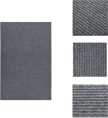 Image de vidaXL Tapis de propreté 100x150 cm Gris - Tapis