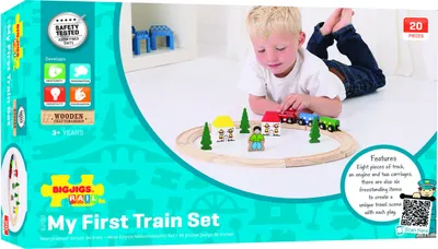 Immagine prodotto di BigJigs La mia prima ferrovia - Espandi la tua collezione di treni giocattolo