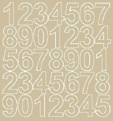 Productafbeelding van Zelfklevende cijferstickers, 4 cm, beige, glanzend