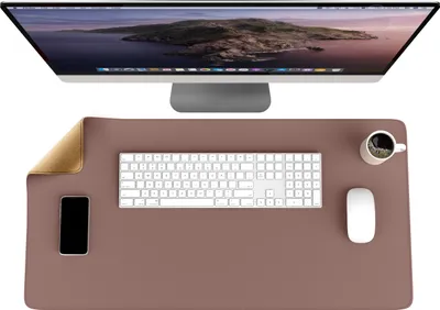 Zdjęcie produktu dla Podkładka pod mysz CSL, podkładka na biurko XXL 800 x 400 x 3 mm, podkładka pod mysz XXL / antypoślizgowa, khaki