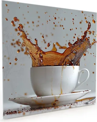 Produktbild von Küchenrückwand Spritzschutz Glas mit Motiv Kaffeeexplosion 40 x 40 cm