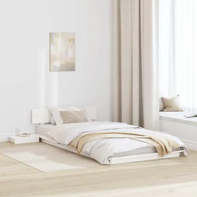 Image de Lit de luxe - Structure de lit blanche, 90 x 200 cm, en bois
