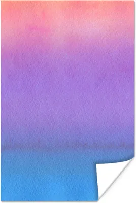 Produktbild von MuchoWow® Poster Aquarell - Lila - Rosa - Blau 80x120 cm - Papierdruck
