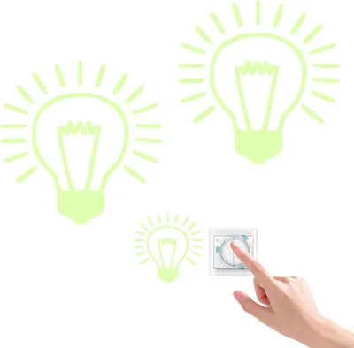Produktbild von 2 phosphoreszierende Lichtschalteraufkleber – leuchten im Dunkeln – für Flure/Wände/Wohnzimmer