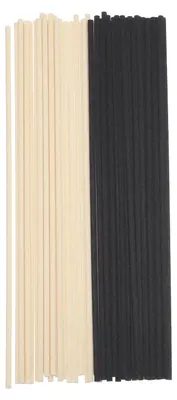 Produktbild von Reed Diffuser Stäbchen - 100 Stück Faser-Duftstäbchen mit Blumen-Dekor - Für Zuhause Hotel und Büro - Schwarz