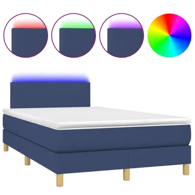 Produktbild von vidaXL Boxspringbett mit Matratze & LED Blau 120x190 cm Stoff