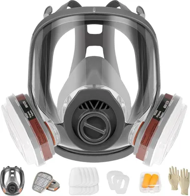 Obrázok produktu pre Celotvárový respirátor s filtrom a rukavicami