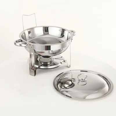 Produktbild von Chafing Dish rund Edelstahl-Set, Speisenwärmer für Buffet & Catering
