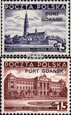Produktbild von Briefmarken Polnische Post Danzig 1937 Mi 32-33 (kompl.Ausg.) postfrisch Aufdruckausgabe