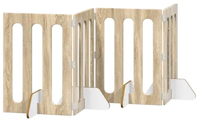 Produktbild von Faltbarer Haustierzaun 4 pcs Sonoma-Eiche 201 x 38 x 70 cm