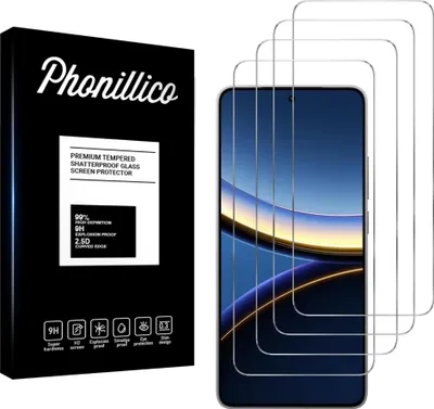 Produktbild von Hartglas für Xiaomi Poco F7 PRO 5G [4 Stück] Displayschutzfolie Screen Protector Film Anti-Kratzer Glas Resistant Phonillico®