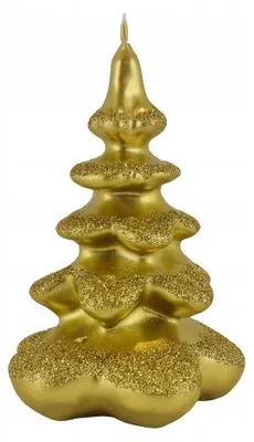 Produktbild von Adpal Glitzernde Weihnachtsbaumkerze Gold Groß
