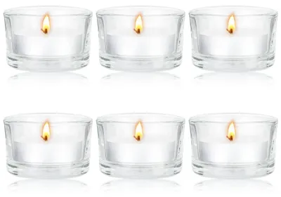 Immagine prodotto di Set di 6 portacandele in vetro, piccoli, 47x25 mm, trasparenti, per decorazioni