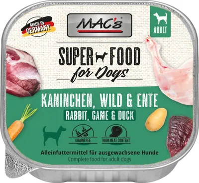 Produktbild von MAC's DOG - Schale 10x150g  |  Kaninchen, Wild & Ente